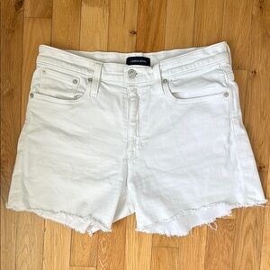 J.Crew High-Waisted White Denim Shorts – Size 28